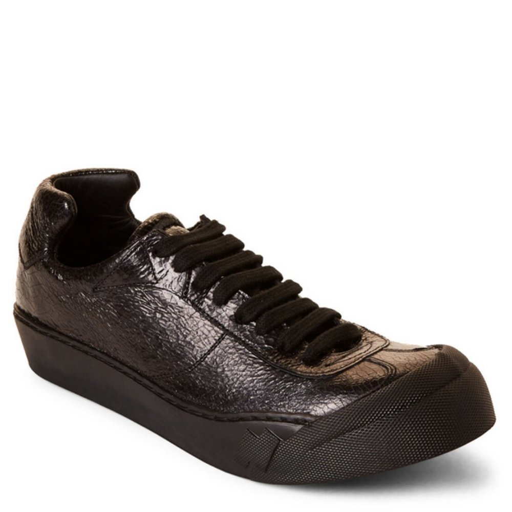 NEW 🖤 Cinzia Araia Black Crackled Low Top Sneakers 9